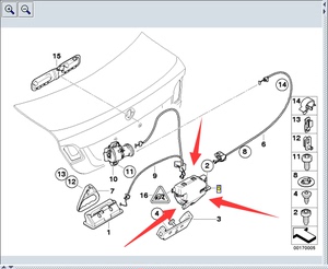 宝马e87e46e90e92e60后备箱锁机118 318 320 520尾门锁块525 530