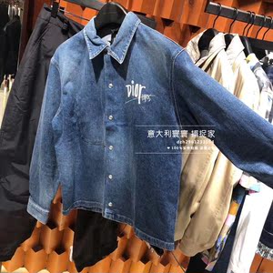 寰寰代购 dior/迪奥联名stussy男士牛仔夹克 小蜜蜂刺绣休闲外套