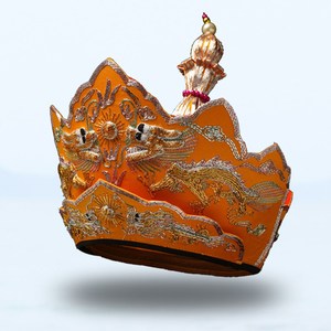 普舵佛教毗卢帽法师帽五佛冠法会用品僧帽纯手工刺绣带铁皮桶