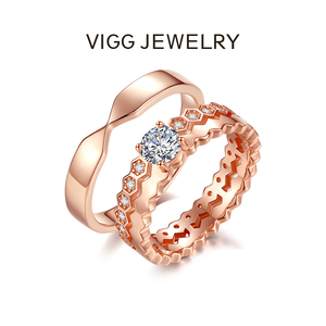 vigg纯银情侣52赫兹戒指一对男女日韩潮人学生对戒指女时尚个性