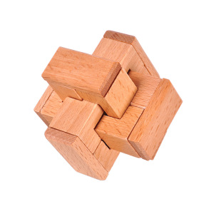 puzzle益智玩具智力开发孔明锁鲁班球心心相印榉木