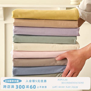 A类全棉加厚磨毛单品床单纯色亲肤纯棉防尘床罩1.5m1.8床笠三件套