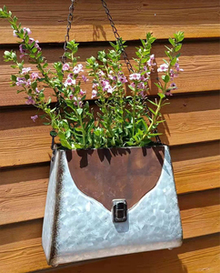 欧式复古做旧铁艺垂吊篮户外阳台创意花卉筐桌面墙饰创意园艺摆件