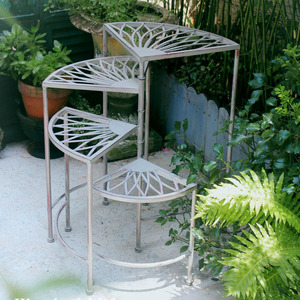 户外庭院铁艺多层落地花架室外花园布置阳台花盆架子旋转置物架