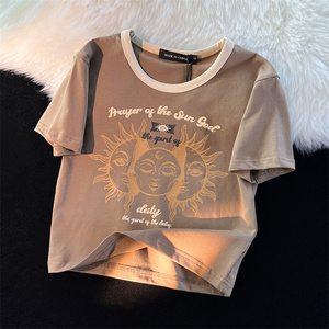 00大口麻辣烫淘宝vintage太阳神短袖vtg水洗做旧褪色fog fear of