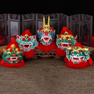 汕尾海陆丰传统麒麟虎狮车挂件 摇头弹簧摆件 民族风吉祥礼品
