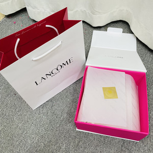 专柜白色兰蔻lancome口红盒香水礼盒粉水手提袋纸袋包装礼品袋子