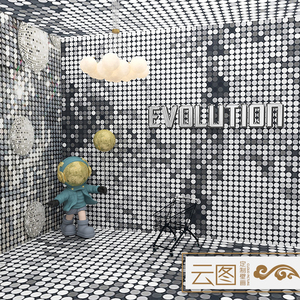 网红拍照背景墙银色亮片墙纸炫彩格子直播间服装店自拍馆装饰壁纸