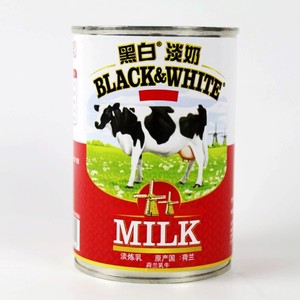 荷兰进口黑白淡奶400g全脂淡炼乳港式丝袜奶茶店专用原料整箱优惠