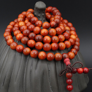 印尼帝王血龙木手串108颗佛珠手链男女款文玩念珠全透光红木手珠