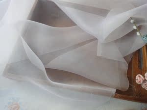 白色色桑蚕真丝欧根纱布外贸尾单原创手工欧美日韩慵懒风服装面料
