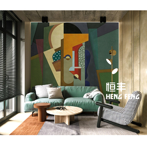 恒丰毕加索抽象艺术墙纸无纺布墙布客厅电视背景墙定制壁画壁纸