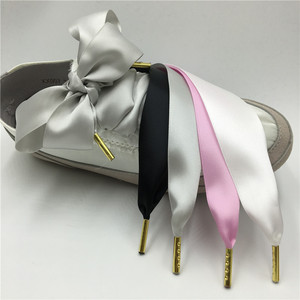 嫣美丝绸鞋带小白鞋丝质适配puma彪马鞋带大蝴蝶结3厘米宽鞋带