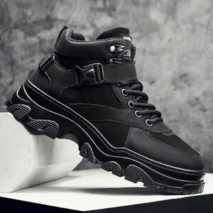 卡宾鼠2021秋冬季马丁鞋男中帮战狼男鞋休闲运动工装鞋男士高帮潮