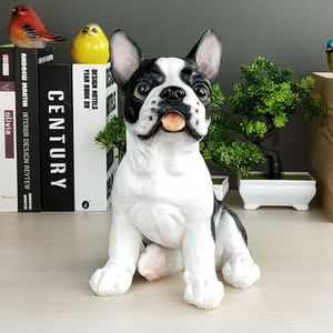 狗摆件仿真法国斗牛犬客厅阳台家居装饰品可爱法斗树脂工艺品模型