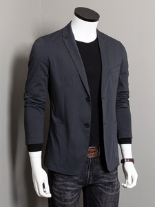 休闲西服男夏季薄款修身韩版潮流时尚商务单西便装男士小西装外套