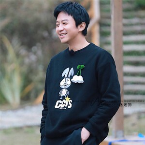 100人付款淘宝maje_rv哈哈哈哈哈2邓超同款卫衣韩版简约小南瓜印花套