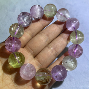 老矿天然冰种拉丝猫眼紫锂辉石手链女宝石水晶手串薰衣草饰品礼物