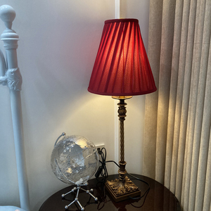 欧式复古折锦红色婚庆卧室台灯创意怀旧美式玄关桌客厅酒店书房