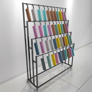 布料样品展示架移动布匹小样夹子陈列架落地式简约家纺毛毯展会架