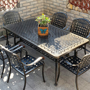 户外铸铝桌椅别墅庭院花园休闲桌椅室外露天阳台露台欧式铁艺桌椅