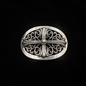 ch皮带扣十字架925纯银 手工复刻腰带扣时尚克罗心皮带扣男士