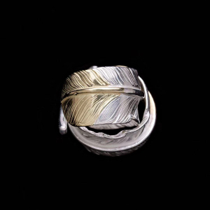 goros 高桥吾郎羽毛戒指925纯银 goros先金点金戒指 男女情侣戒指