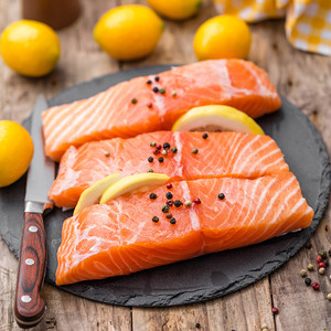 禧美大西洋三文鱼菲力200g*2袋带皮去刺切块大西洋鲑海鲜水产