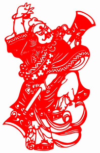 ae57西游记沙僧沙和尚神话人物剪纸作品装饰窗花镂空刻纸成品