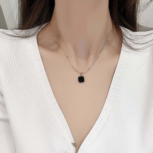 冷淡风方形几何项链个性小众设计脖颈链气质简约轻奢高级感锁骨链