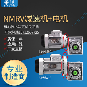 秉锐品牌NMRV蜗轮蜗杆减速机带电机三相380V小型立式变速器齿轮箱