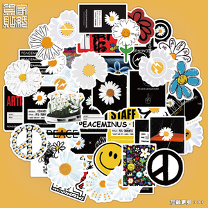 ins风潮牌logo权志龙gd小雏菊笔记本电脑贴纸搭配手机壳水杯贴纸