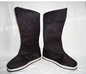 包邮越剧京剧戏曲舞台用品黄梅戏朝靴戏鞋官靴男小生高帮靴老爷鞋