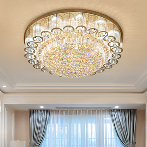 水晶灯客厅灯现代简约大气吸顶灯led灯圆形餐厅卧室大灯欧式灯具