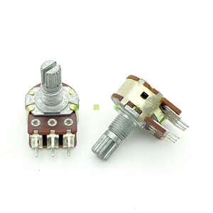 台湾alpha 6脚双联b10k b100k音箱功放音箱音量电位器 带中心定位