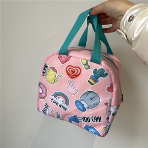 粉色可爱卡通保鲜冰包铝膜保温包学生便携手拎午餐包便当包饭盒袋
