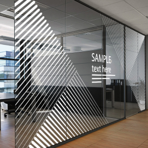 定制办公室极简线条玻璃贴纸艺术图案装饰公司玻璃墙静电透明贴膜