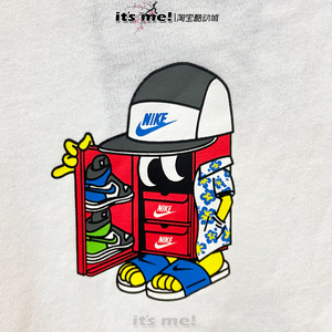 nike outlets耐克男子鞋柜卡通插画圆领运动休闲短袖 t恤 dd1261