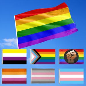 LGBTQ 6色彩旗 rainbow  flag 室内装饰挂旗 love is love