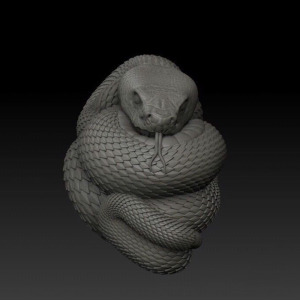 十二生肖蛇  stl圆雕图  属性蛇形状精雕图木雕石雕玉雕3d打印003