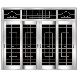 304不锈钢推拉门 玻璃进户别墅庭院 农村大门 四开推拉移门