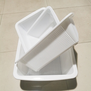 新料塑料篮子长方形小孔加密大码洗菜淘米厨房沥水篮熟料耐摔加厚
