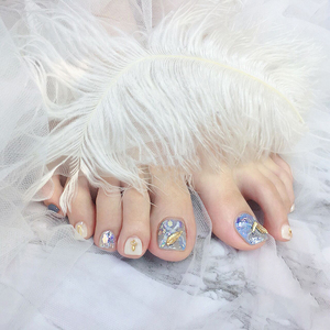 脚指甲贴片沙滩度假显白贝壳美甲成品 假脚趾甲 点亮心中的海洋梦