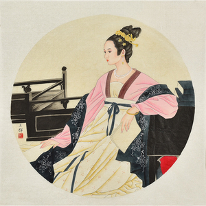 古代仕女图挂画人物