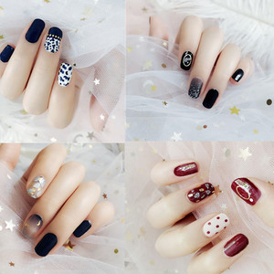 日韩晕染星月美甲贴纸ins风小清新显白指甲贴纸暖色系全贴贴纸