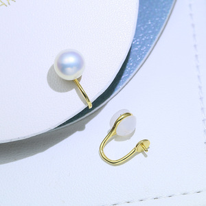 DIY珍珠配件 S925纯银耳夹耳环耳饰空托配饰 半成品手工材料银托