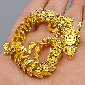 黄铜龙中国龙会动的3D活体可活动神龙摆件纯铜五爪金龙青龙手把件