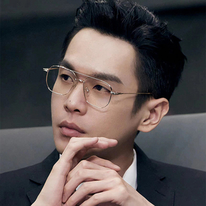 gm张若昀黄子韬同款眼镜框男款双梁金边防蓝光眼镜女潮配近视超轻