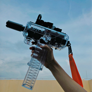 网红透明uzi乌兹电动连发软弹枪eva软子弹冲锋枪抛壳儿童男孩玩具