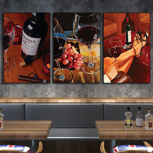 酒庄挂画复古工业风餐厅酒窖葡萄酒壁画清吧酒吧红酒区域装饰画